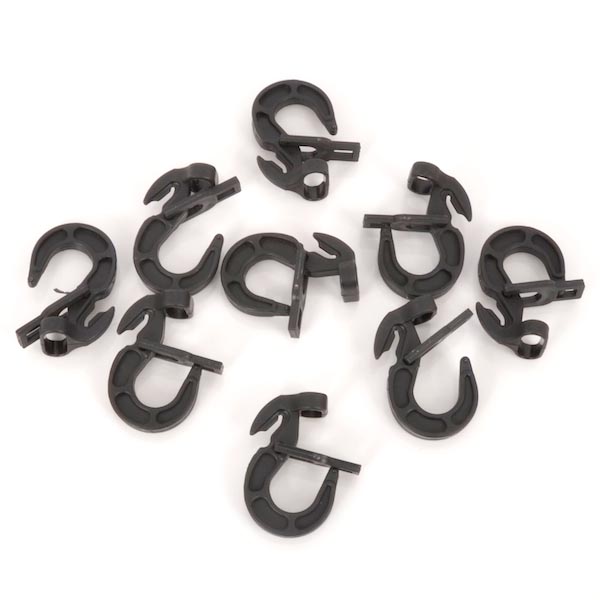 10mm PLASTIC COATED STEEL WIRE HOOKS FOR BUNGEE ELASTIC SHOCK CORD * PACK OF 20